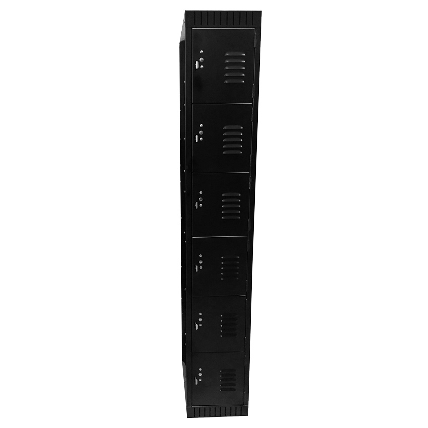 6 Tier, 1 Bank Steel Locker – Black