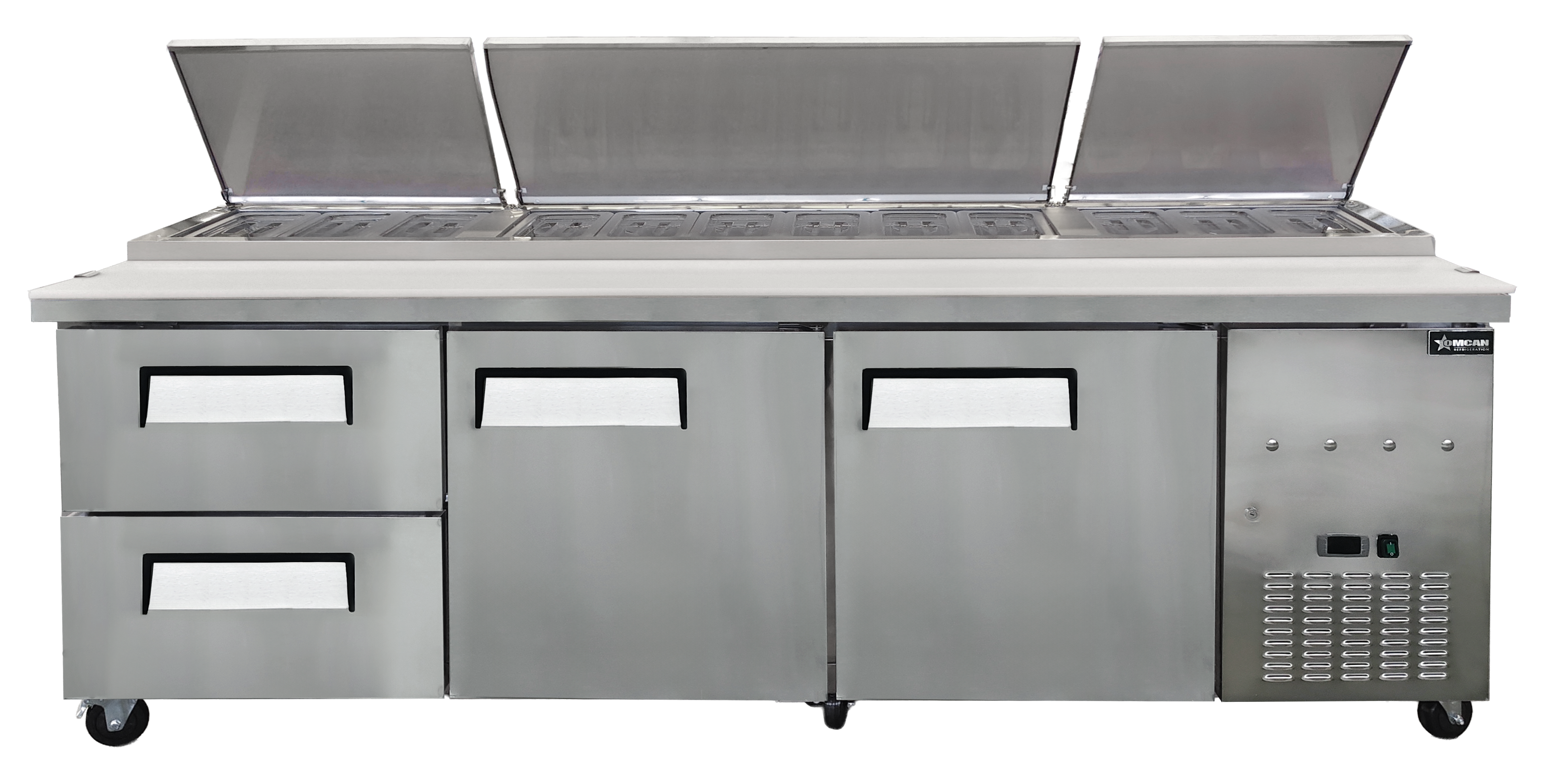94” Refrigerated Pizza Prep Table with Drawers