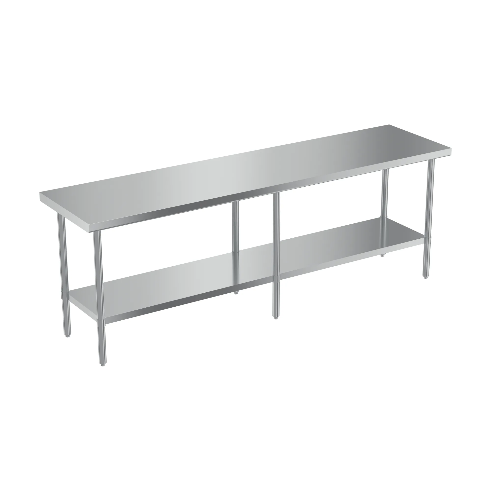 24″ x 96″ 20 Gauge 430 All Stainless Steel Worktable