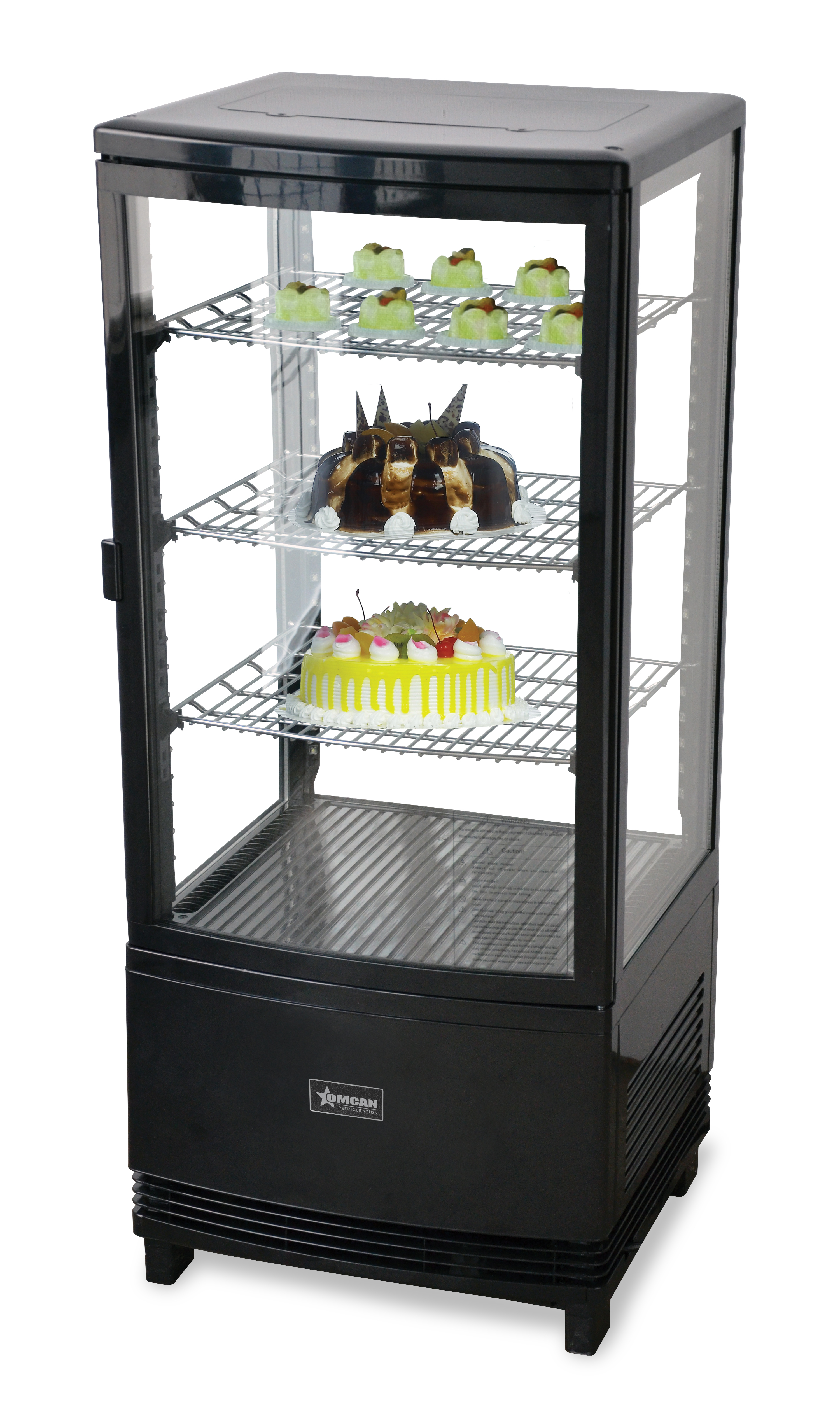 17" Three (3) Shelf Countertop Refrigerated Display Case, 2.80 cu.ft (78 L), Black