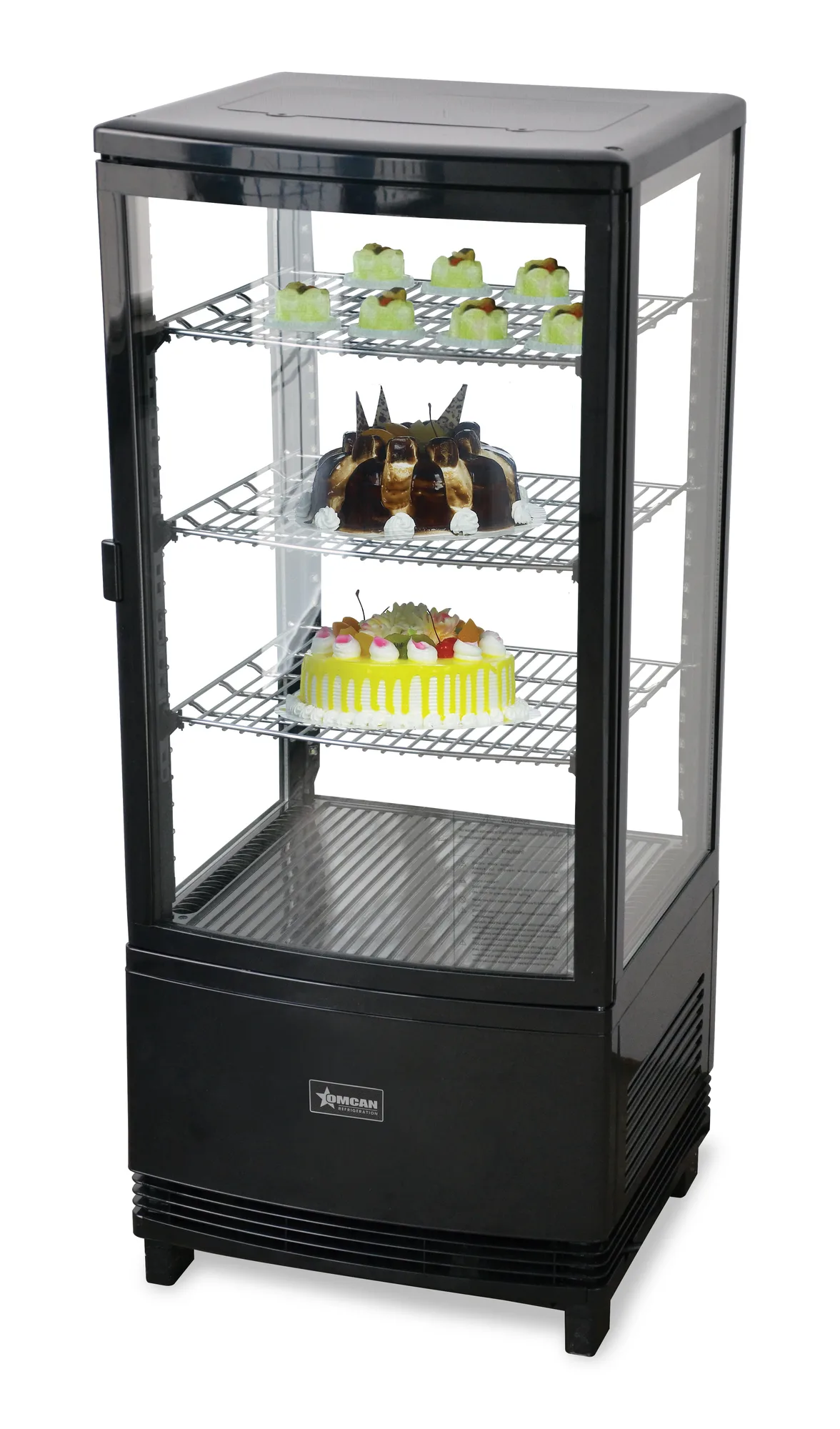 17″ Three (3) Shelf Countertop Refrigerated Display Case, 2.80 cu. ft. (78 L), Black