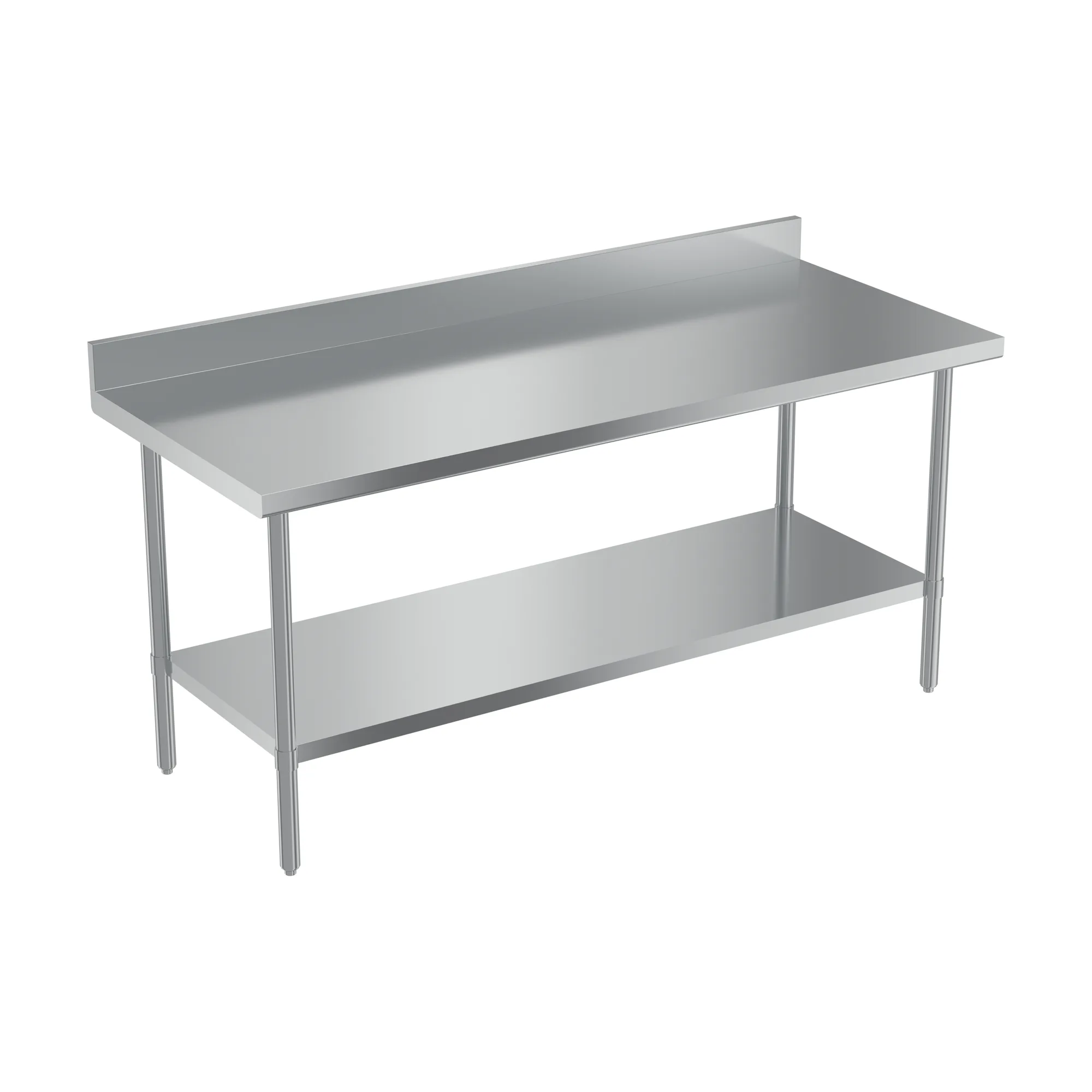 30″ x 72″ 20 Gauge 430 All Stainless Steel Work Table with Backsplash