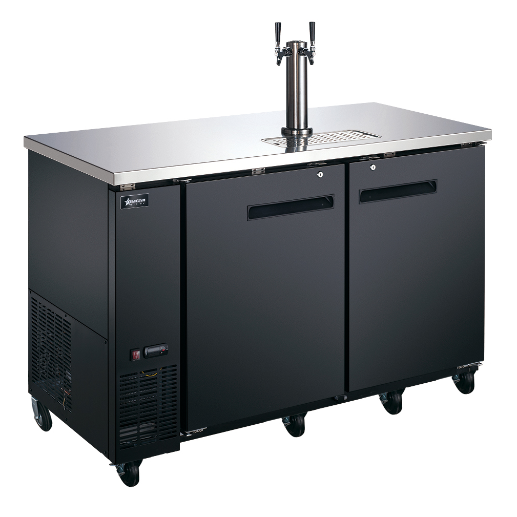59″ Two (2) Door Kegerator / Beer Dispensers Single Tower with 2 Taps, 19 cu.ft. (547 L)