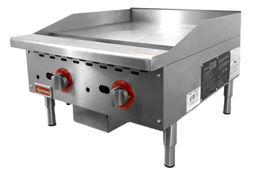 24″ Countertop Gas Griddle 2 Burners with Thermostatic Control – 56,000 BTU