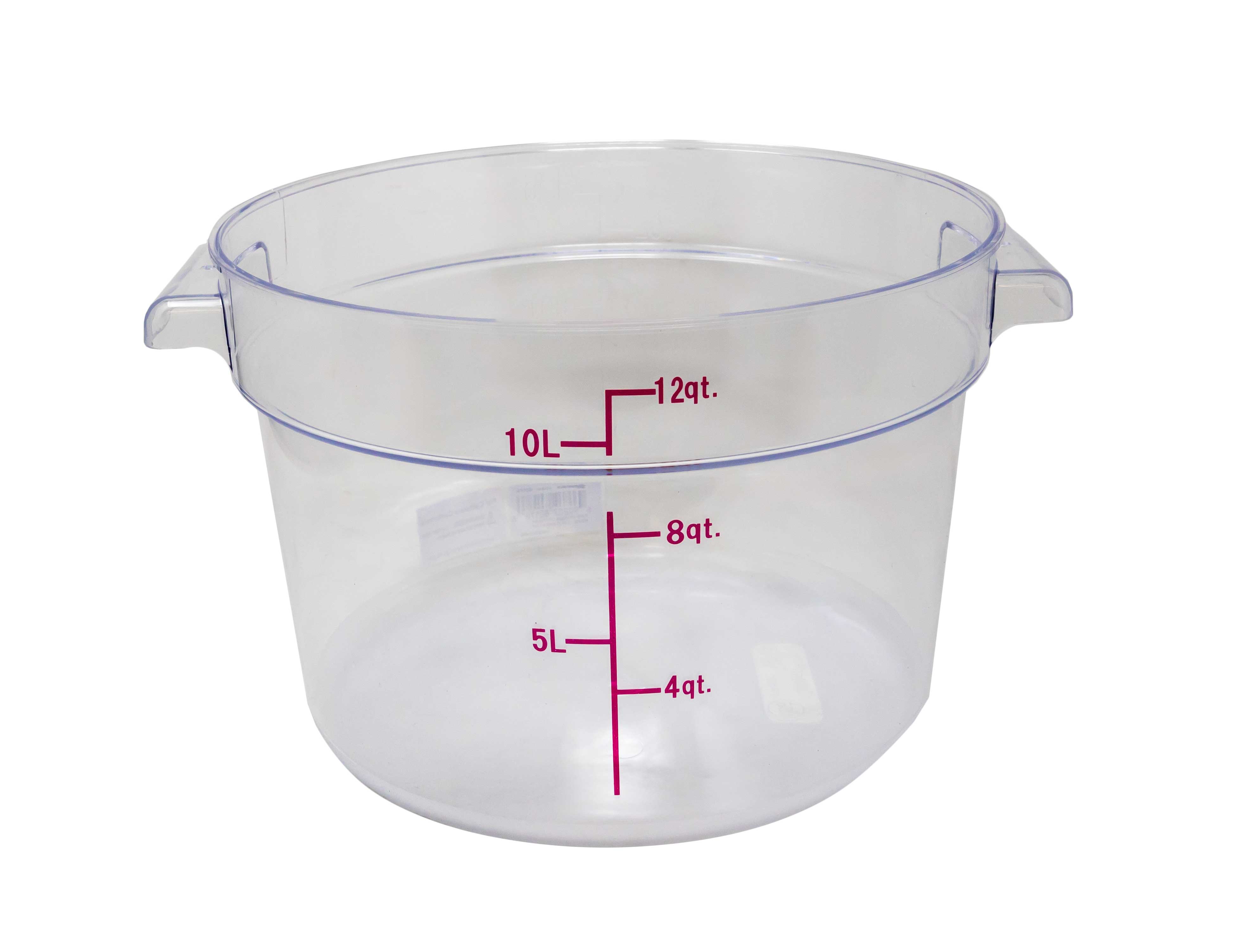 12 QT Polycarbonate Clear Round Food Storage Container