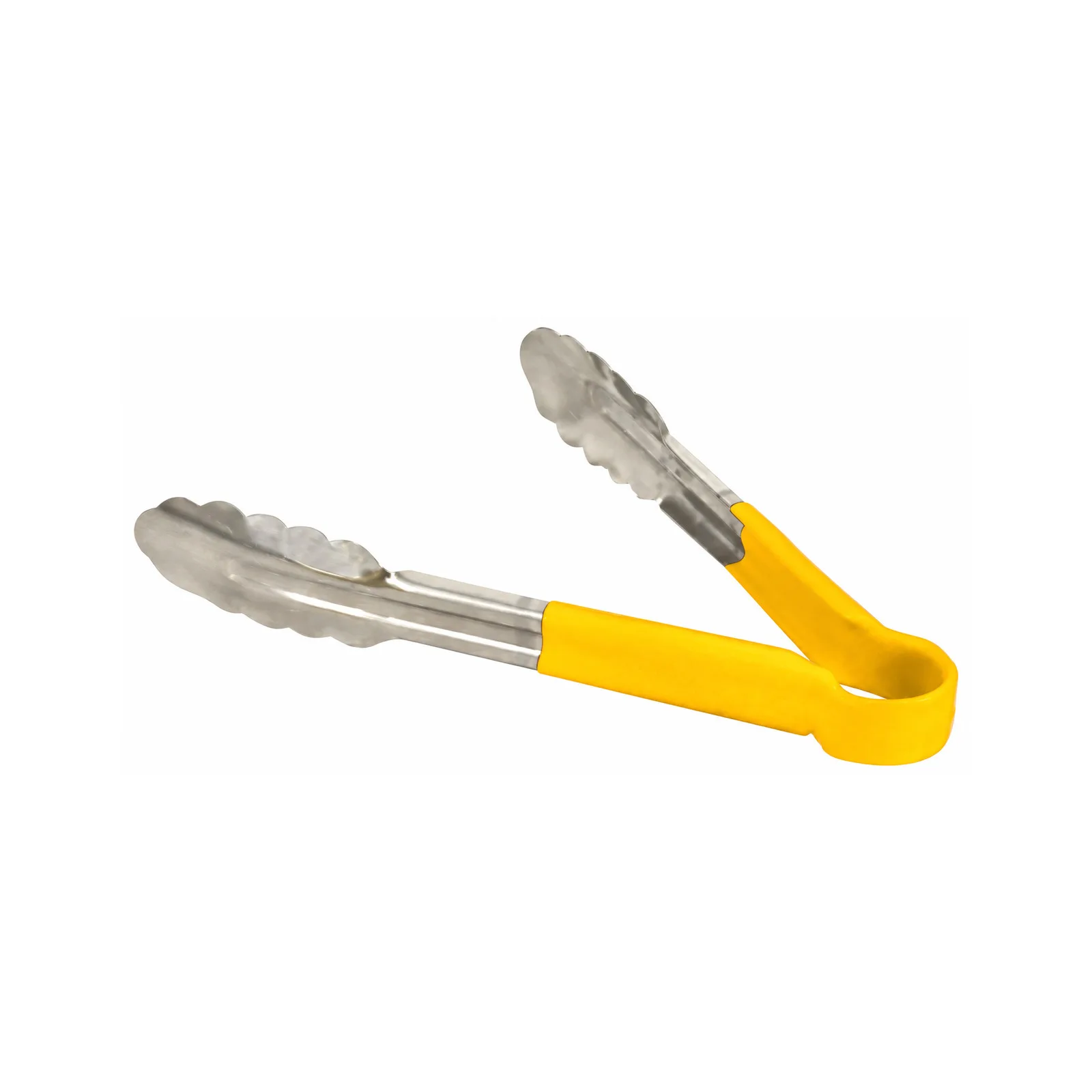9″ Heavy-Duty Utility Tongs with Yellow Plastic Handle