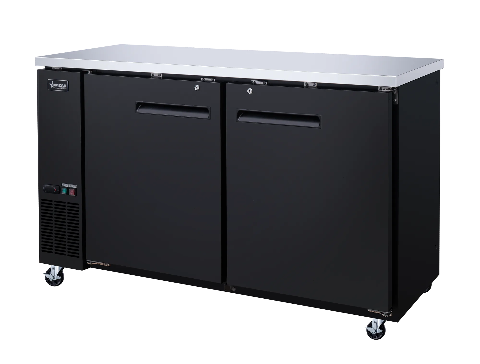 61″ Solid 2-Door Back Bar Cooler, 14.8 cu. ft. (420 L) – Black
