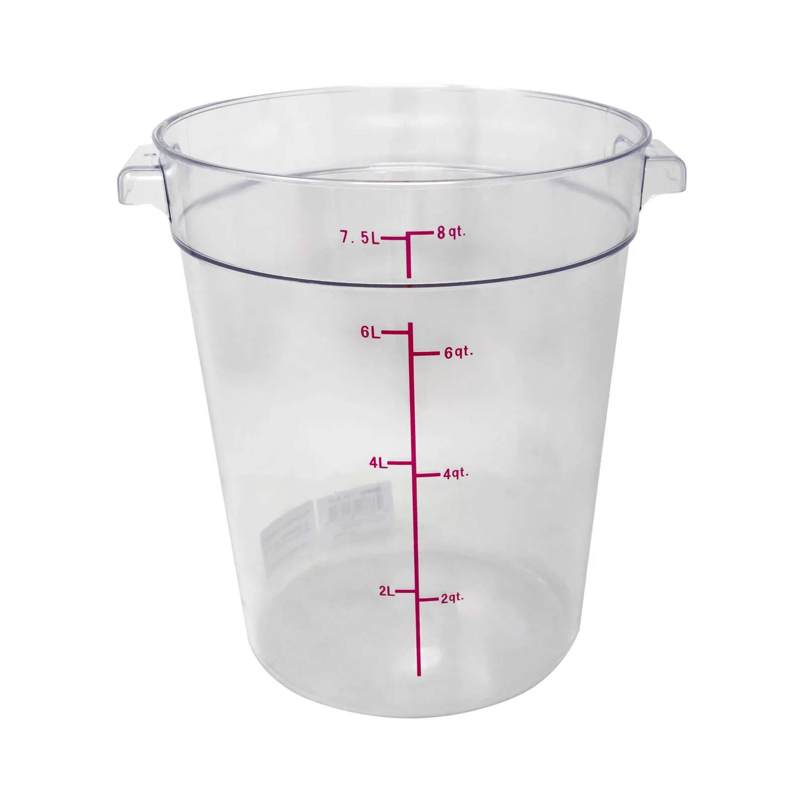 8 qt Polycarbonate Clear Round Food Storage Container