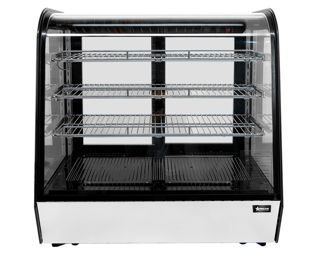 48″ Countertop Curve Glass Refrigerated Display with 8 cu.ft. (225 Liters) Capacity – 110-120V, 640W