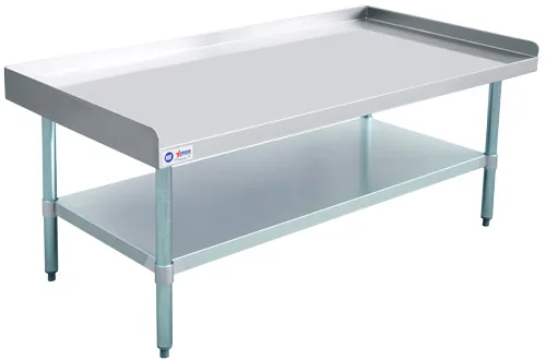30″ x 60″ 18 Gauge 430 Stainless Steel Equipment Stand with Galvanized Undershelf and Legs