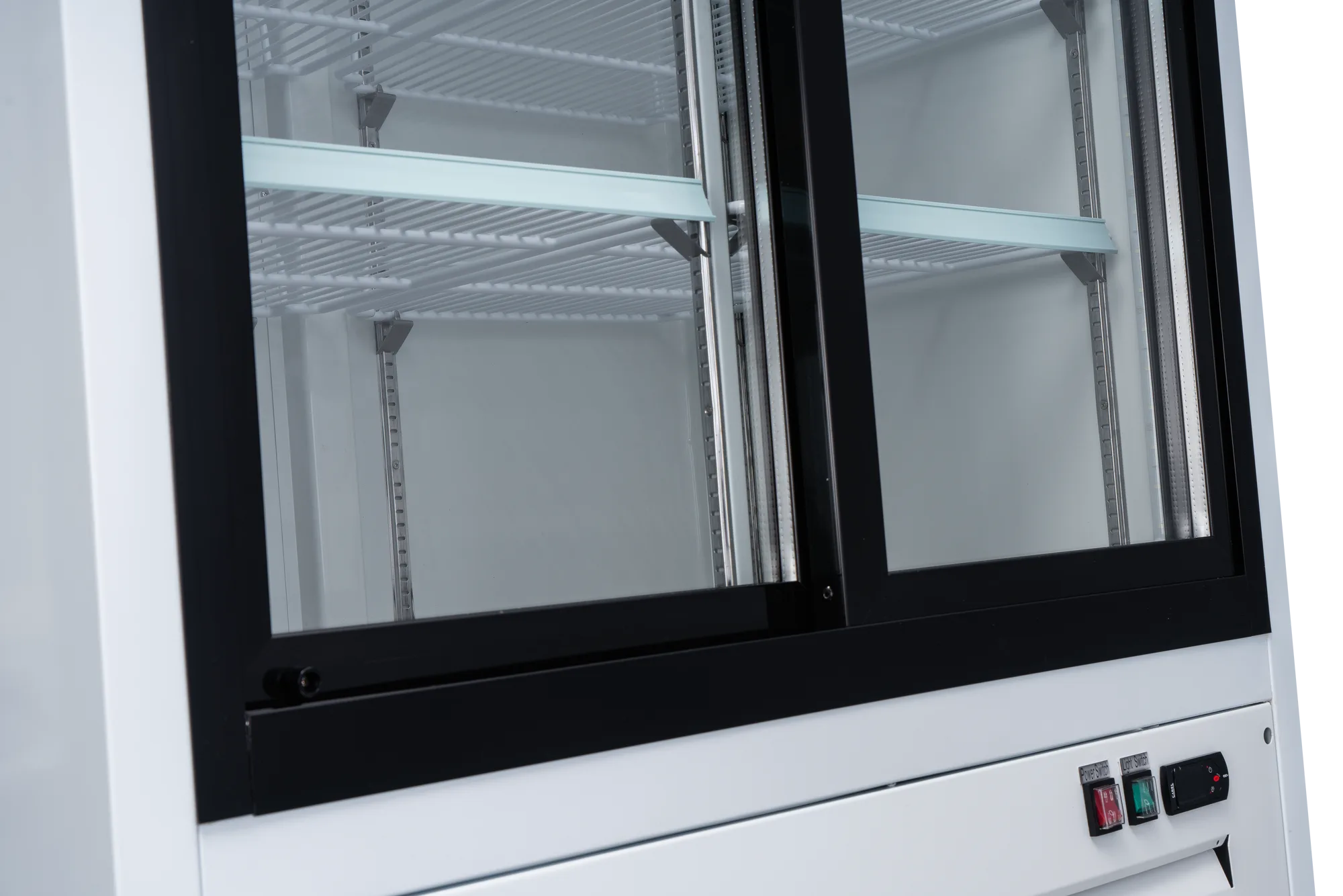 53″ Two (2) Glass Door Sliding Display Refrigerator, 45 cu. ft. (1274 L), White