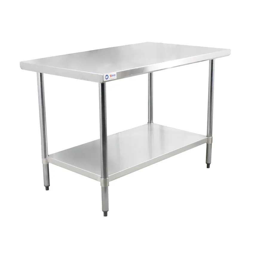 30″ x 48″ 18 Gauge 430 Stainless Steel Work Table