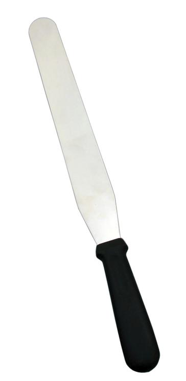 Stainless Steel Bakery Spatula with 7 15/16″ x 1 1/4″ blade and Black Plastic Handle