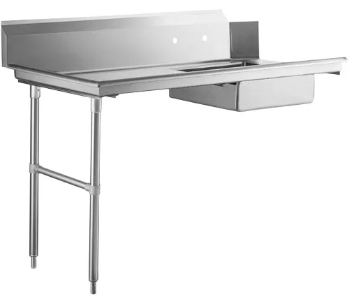 48″ Soiled Dish Table 18-Gauge with Sink – Drainboard on Left