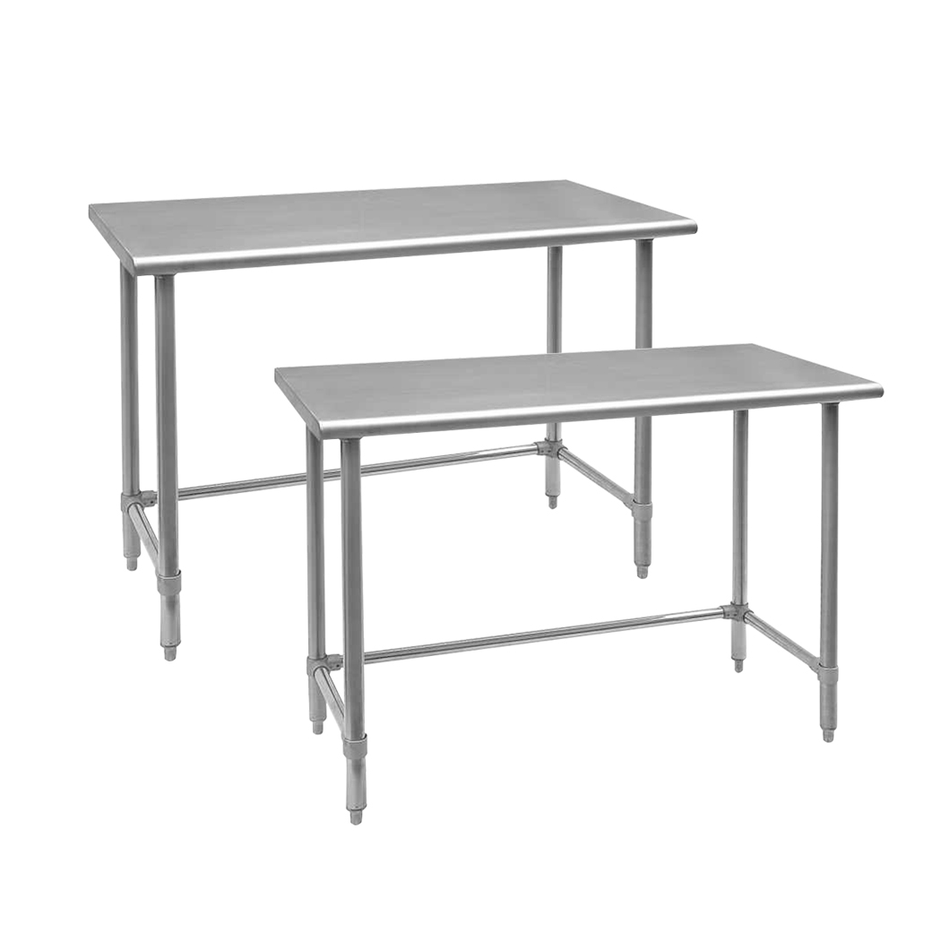 Worktables with Leg Braces and Open Base