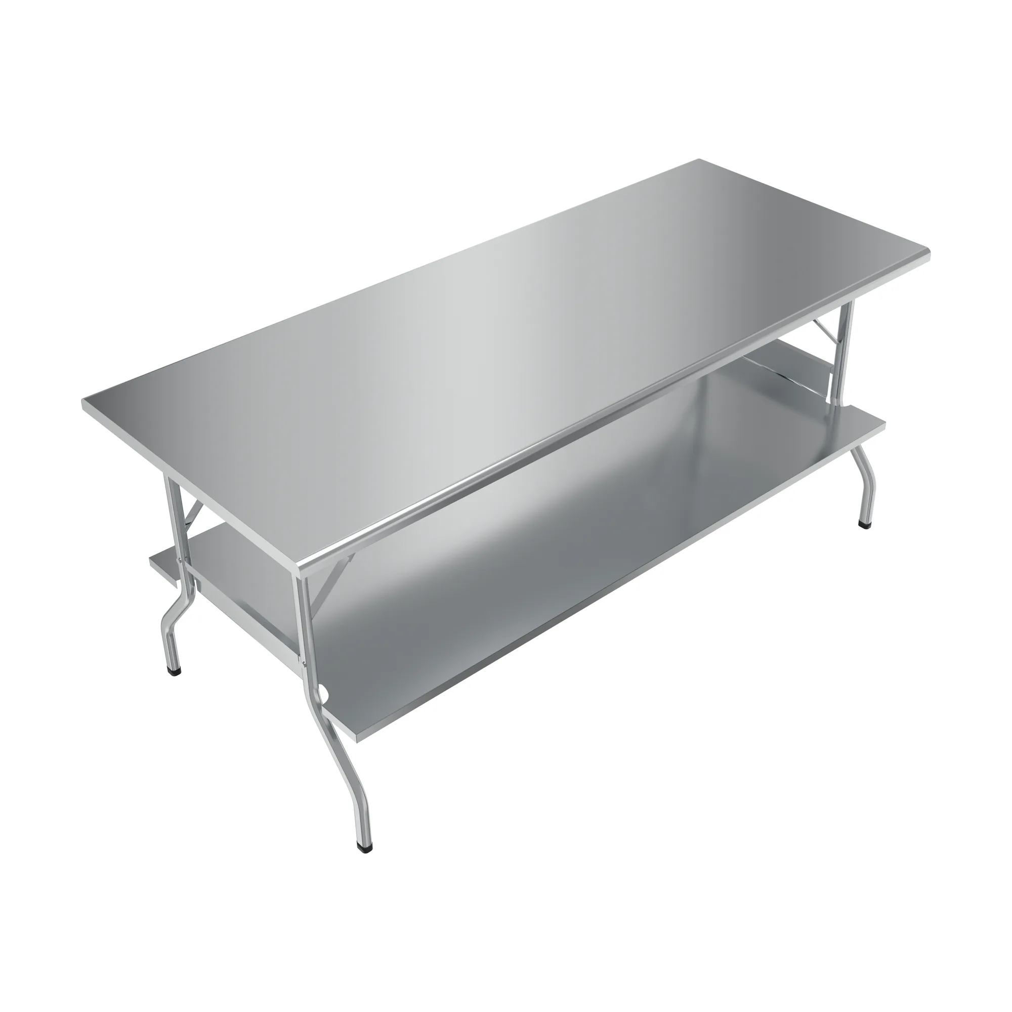 30″ x 72″ 18 Gauge 430 Stainless Steel Folding Table with Undershelf