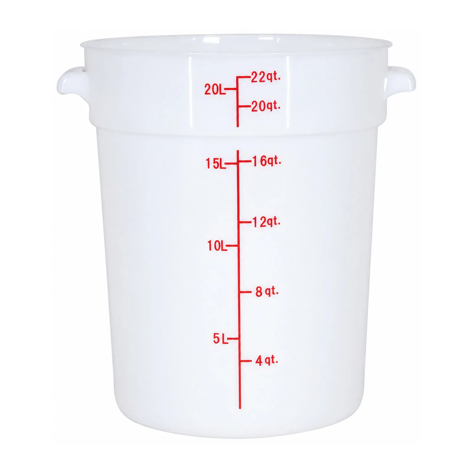 22 qt Polypropylene White Round Food Storage Container