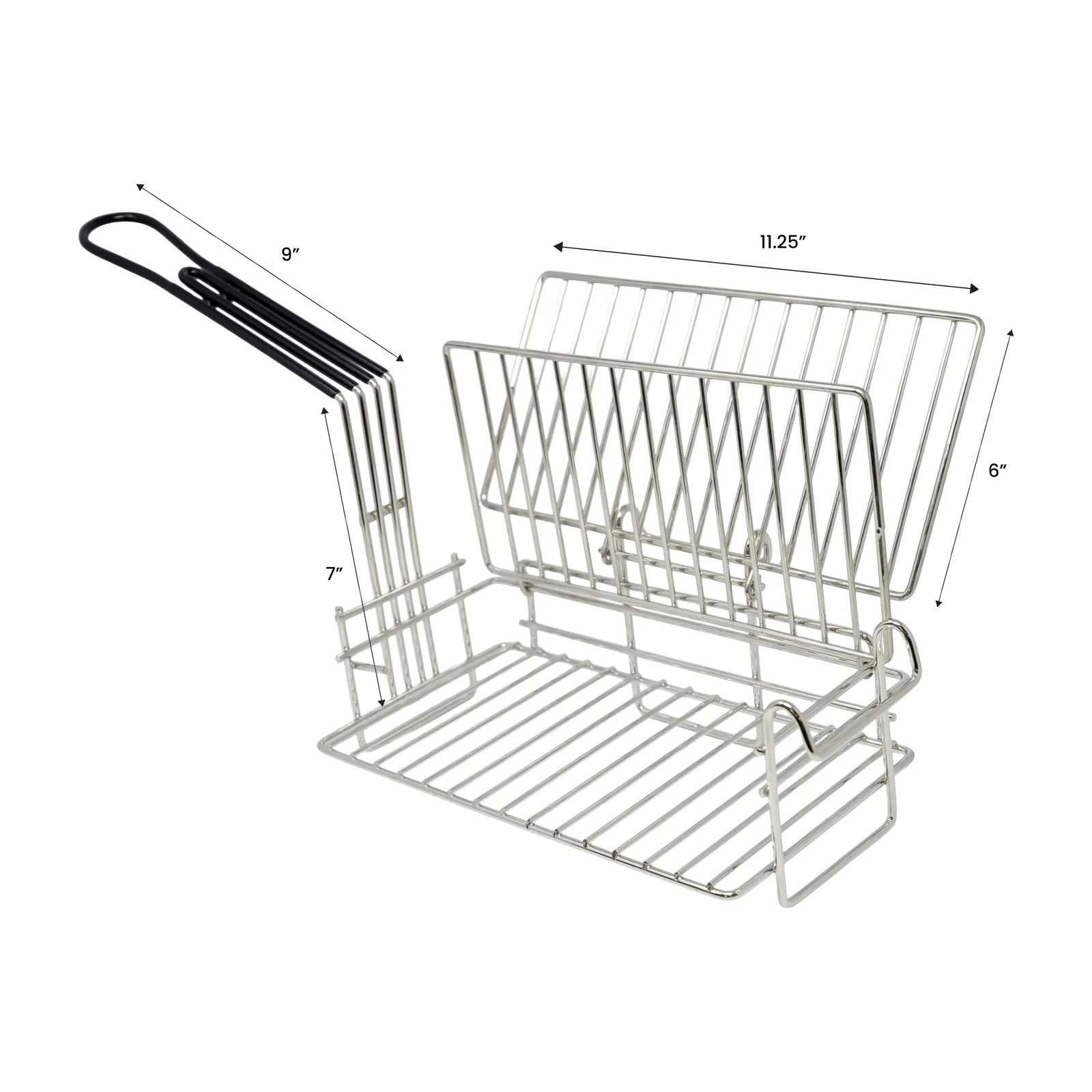 Nickel-Plated Steel Burrito Fryer Basket