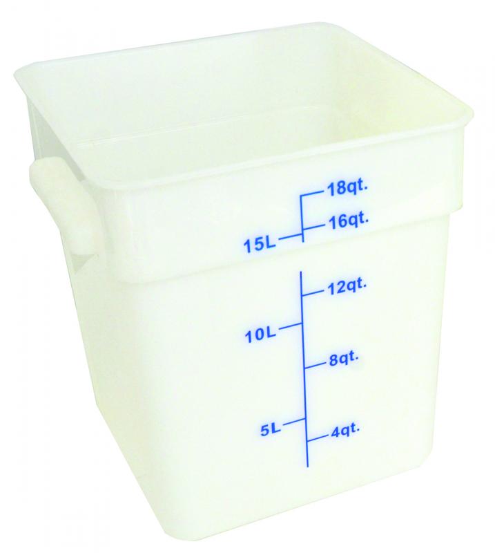 18-QT Polypropylene White Square Food Storage Container