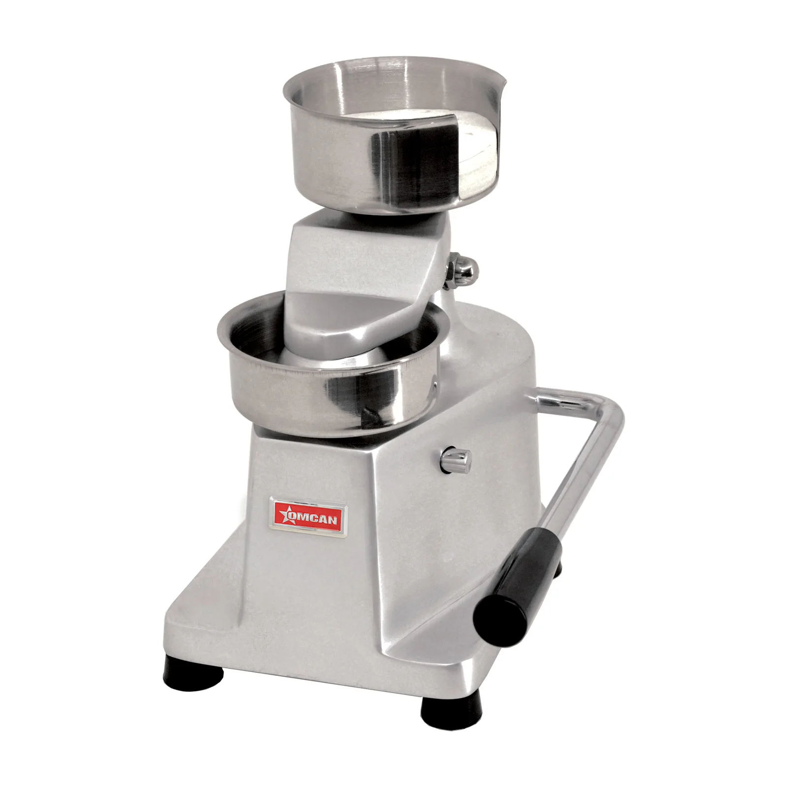 Top-Down Press Patty Maker with Rear-Mounted Paper Holder with 4″ Diameter