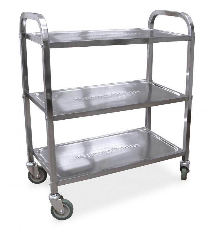 Stainless Steel Bussing Cart with 27.25″ x 15.75″ tray size