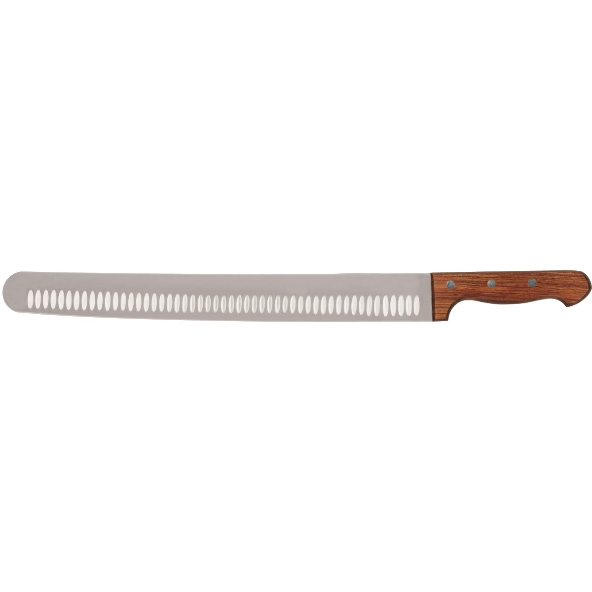 14 inch slicer, 1 ¾” wide with granton edge blade and wooden handle