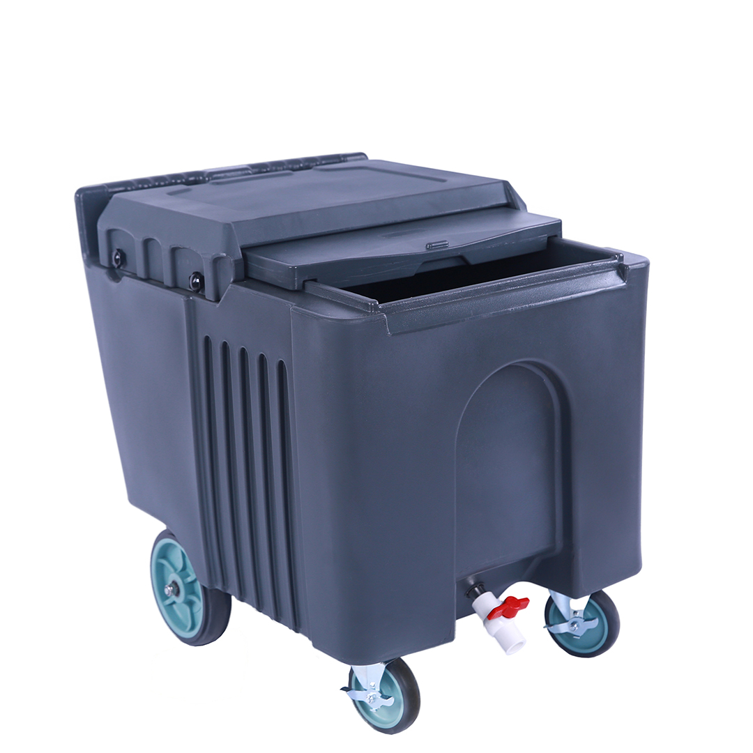 Insulated Ice Caddy with Sliding Lid and 125lb / 57kg Capacity