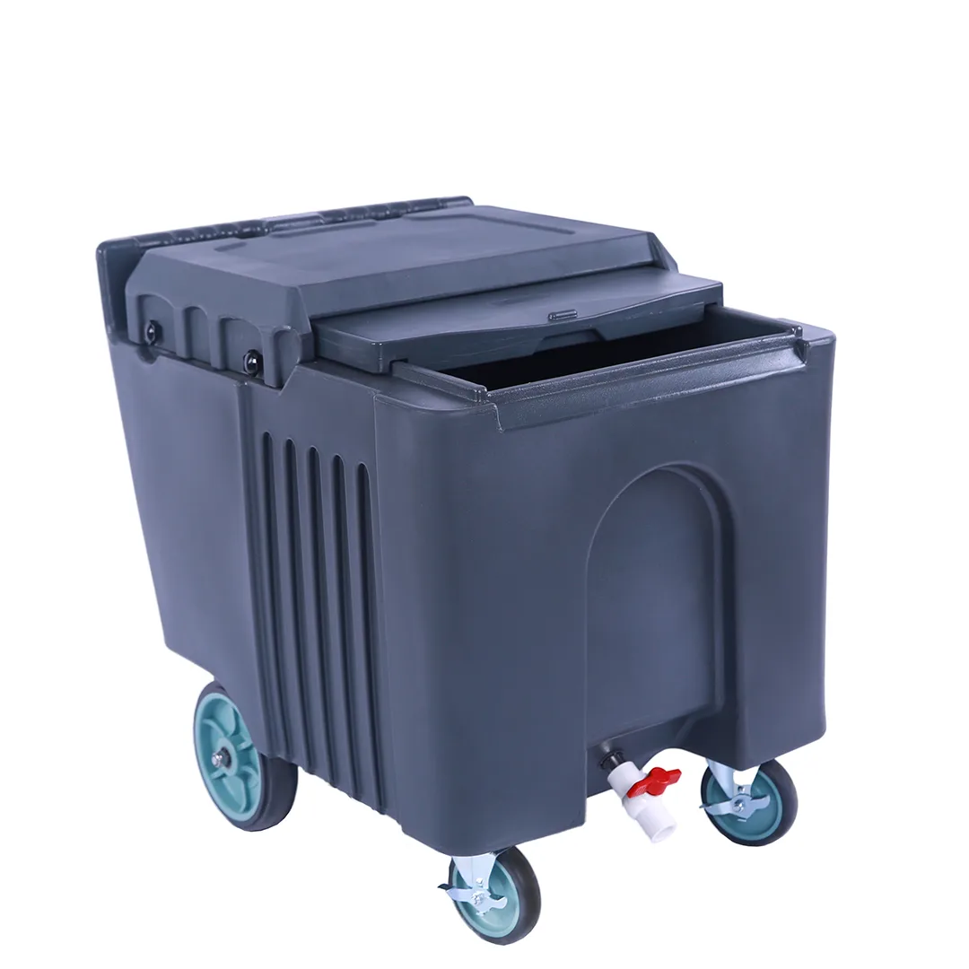Insulated Ice Caddy with Sliding Lid and 125 lb / 57 kg Capacity