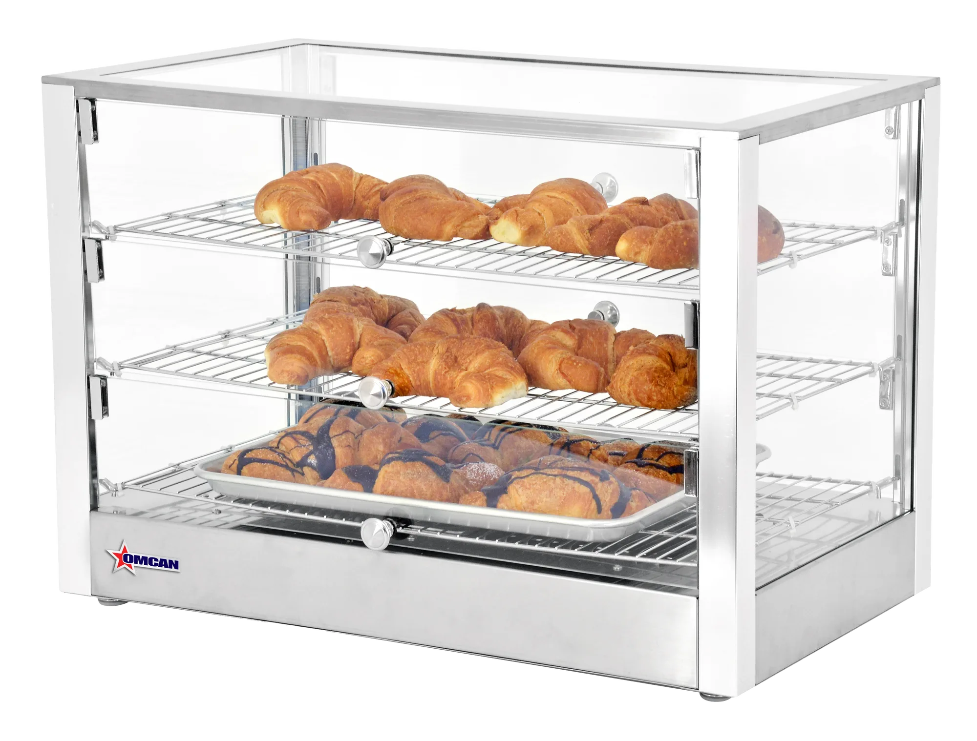 28″ Countertop Display Warmer, 3 Shelves, Square Glass Front, Self/Full-Service, 4 cu. ft. (115 L) Capacity