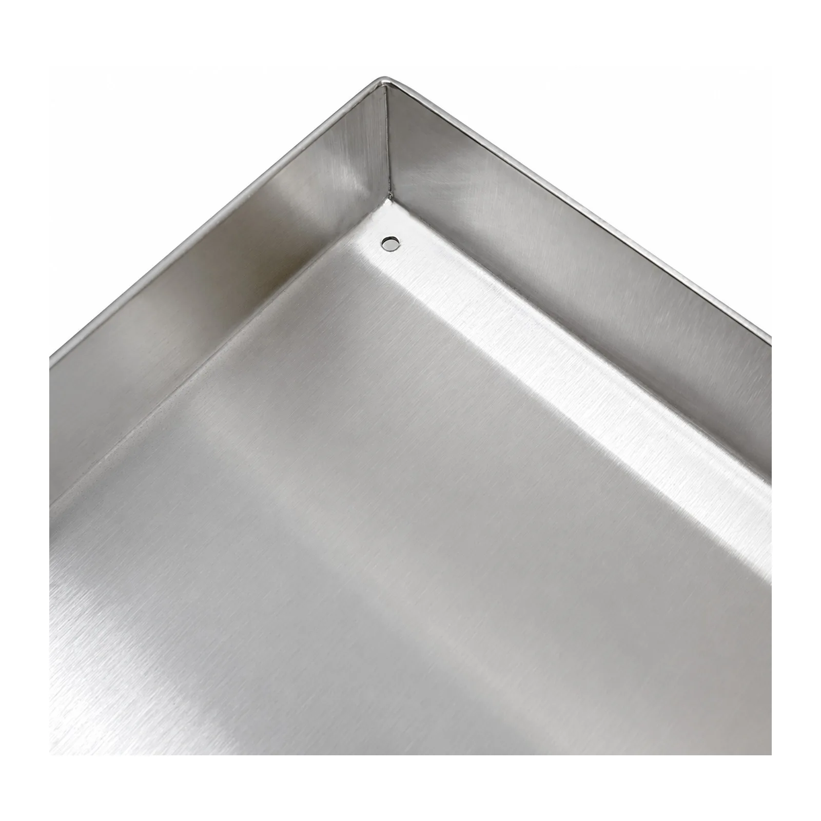 6″ x 24″ x 1″ STAINLESS STEEL PAN WITH DRAIN HOLES