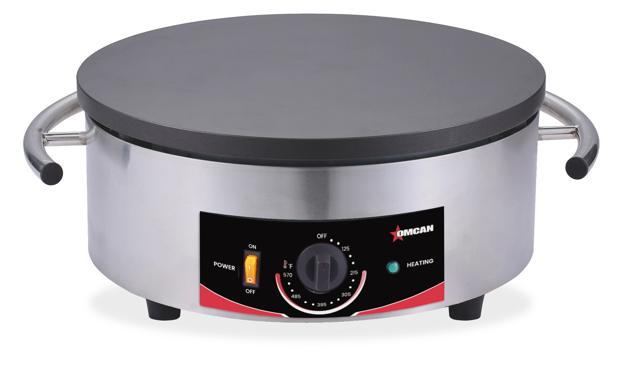 16″ Portable Round Electric Cast Iron Crepe Maker – 120 V, 1750 W