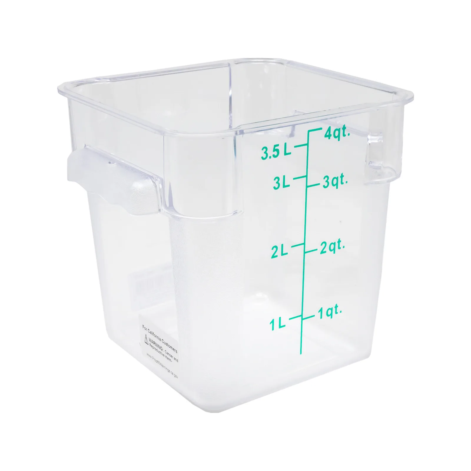 4 qt Polycarbonate Clear Square Food Storage Container
