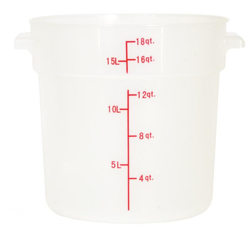 18 QT Polypropylene Translucent Round Food Storage Container