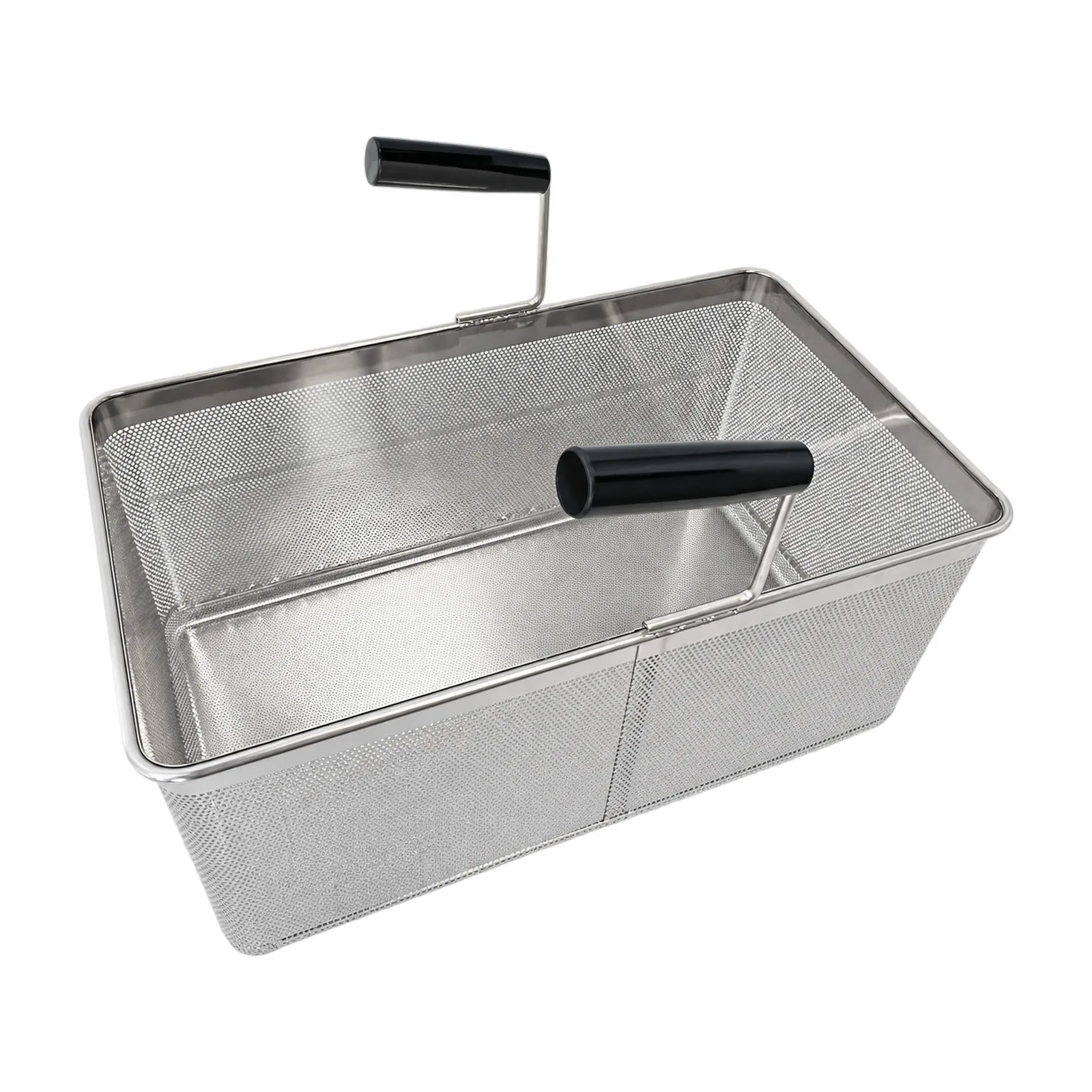 Pasta Cooker Rectangular Basket with Two Handles, Full Size 1/1