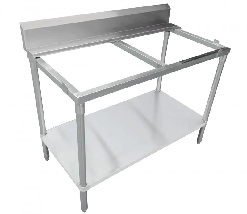 30″ x 72″ 16 Gauge 430 Solid Poly Top Table with 6″ Backsplash