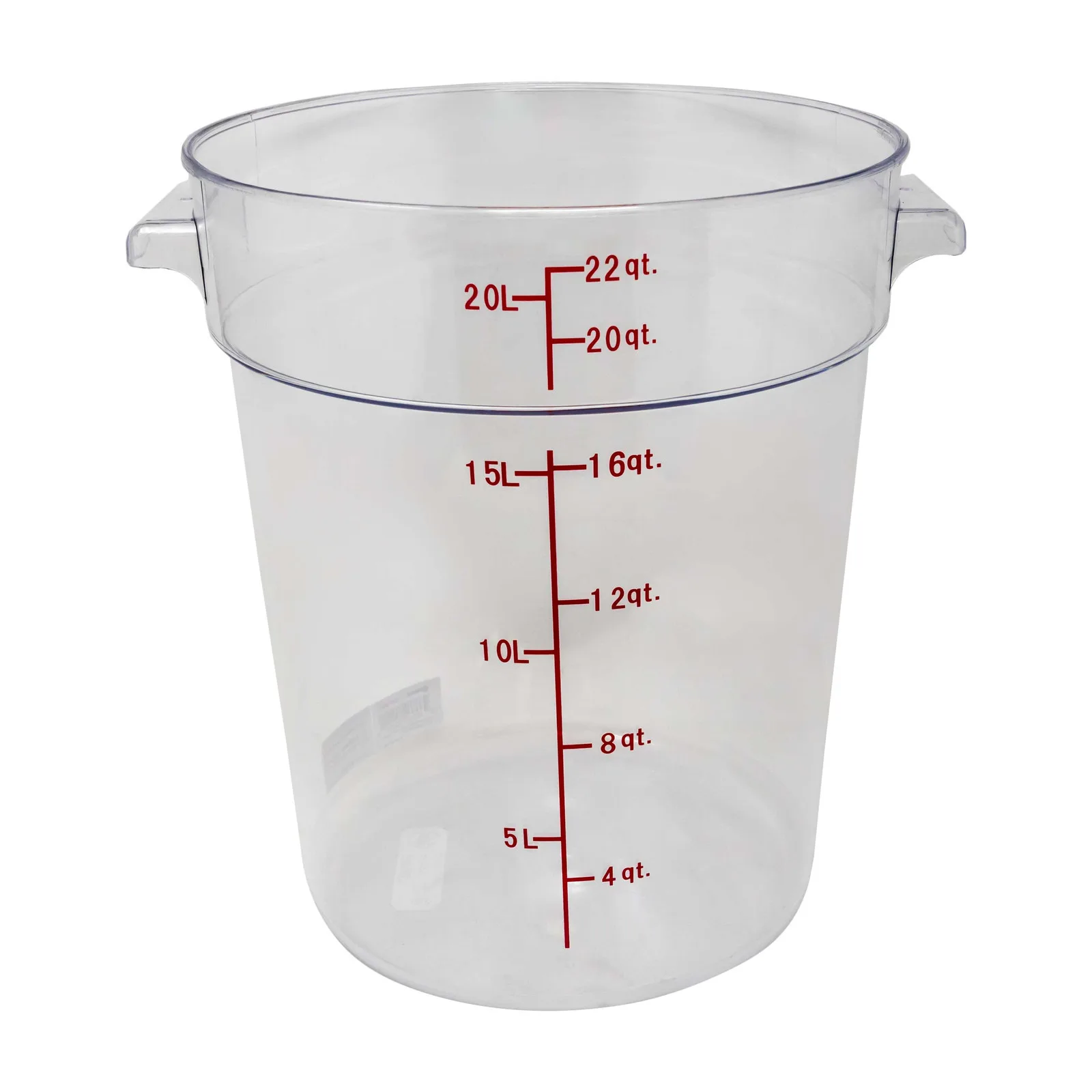 22 qt Polycarbonate Clear Round Food Storage Container