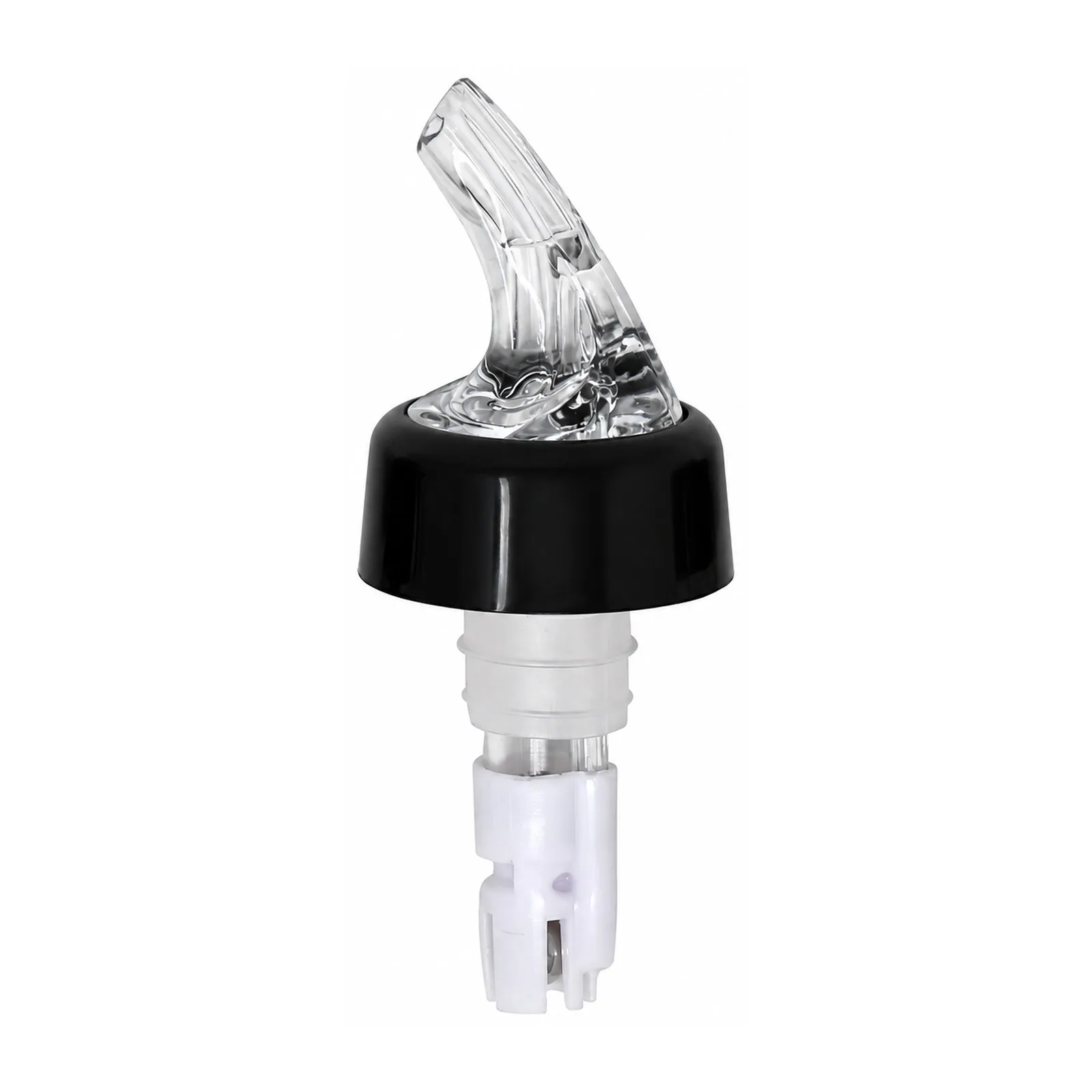 2 oz Clear Spout / White Tail Measured Liquor Pourer with Collar – 12/Pack
