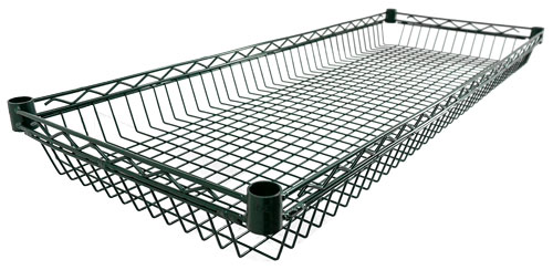 18″ x 48″ Dark Green Epoxy Wire Basket