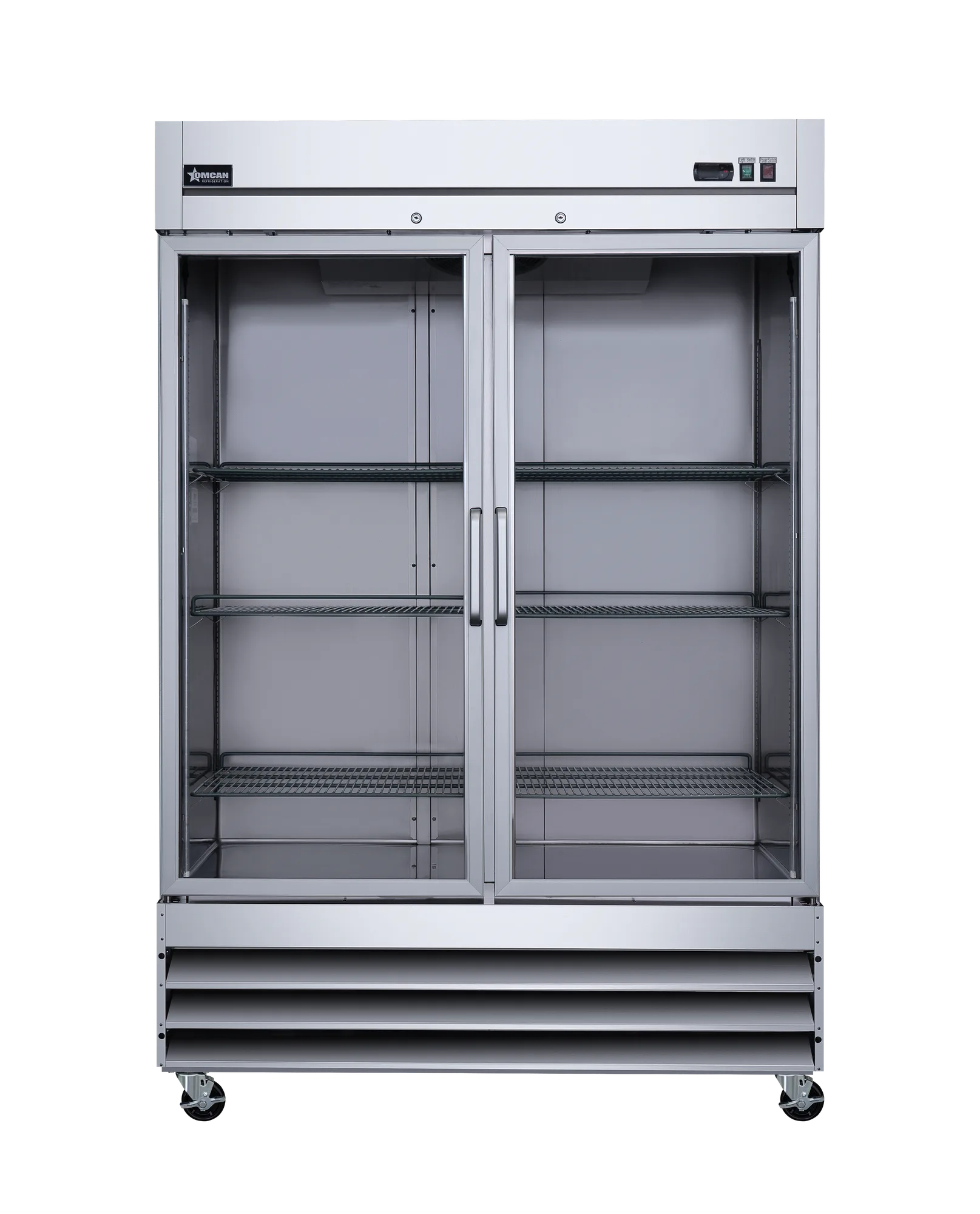 54″ Two (2) Glass Door Reach-In Refrigerator, 47 cu. ft. (1330 L), Stainless Steel