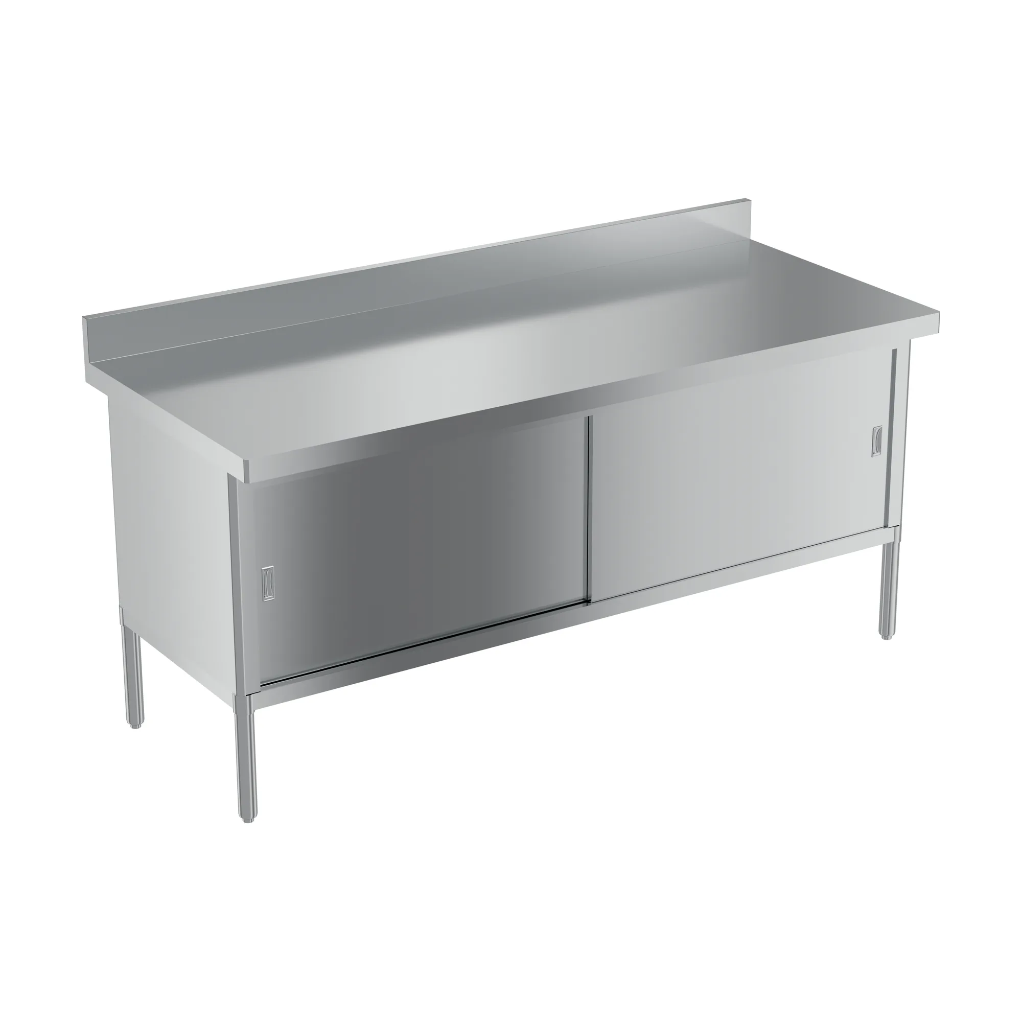 30″ x 72″ 430 Stainless Steel Knock-down Worktable with 4″ Backsplash – Flush Edge