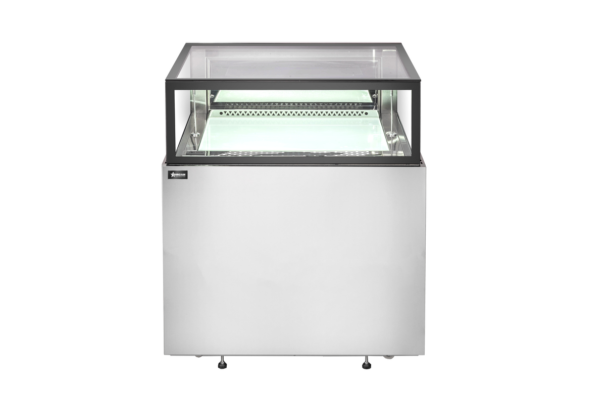 36” Stainless Steel Flat Top Refrigerated Showcase, 272 L (9.6 cu.ft.), 110V/60Hz/1Ph