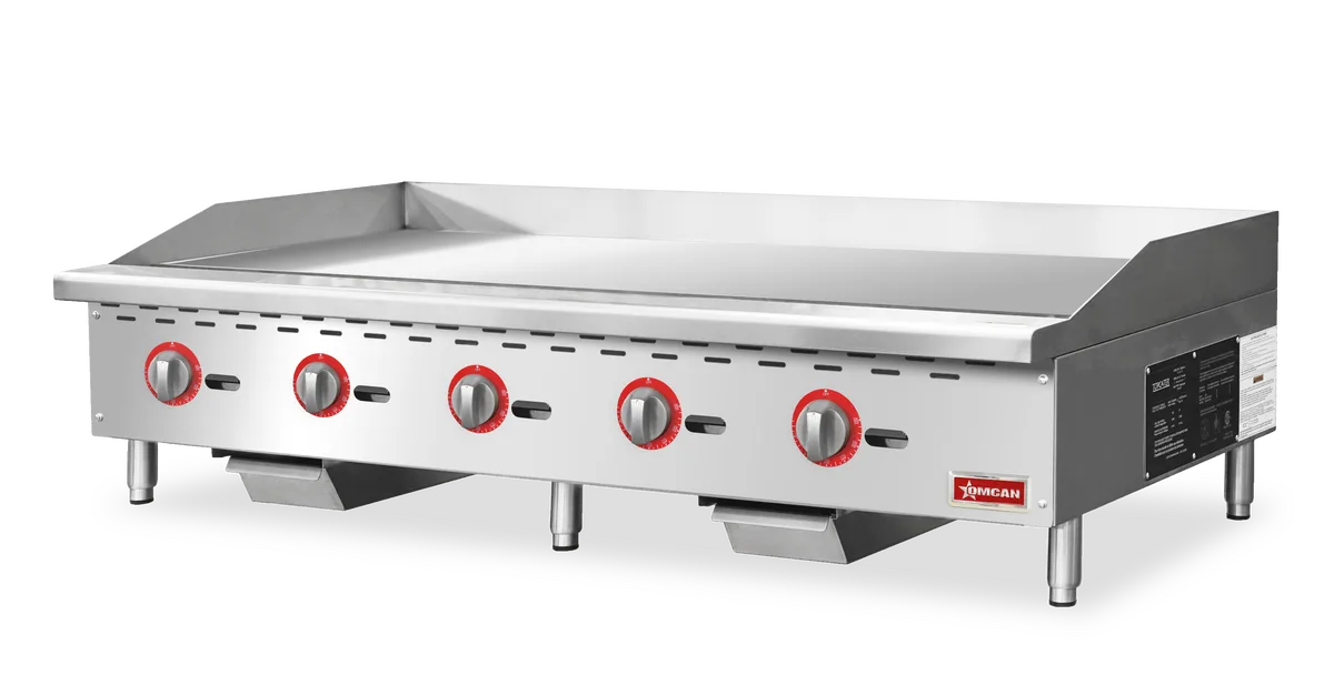 60″ Gas Griddle 5 Burners with Thermostatic Control, 140,000 BTU