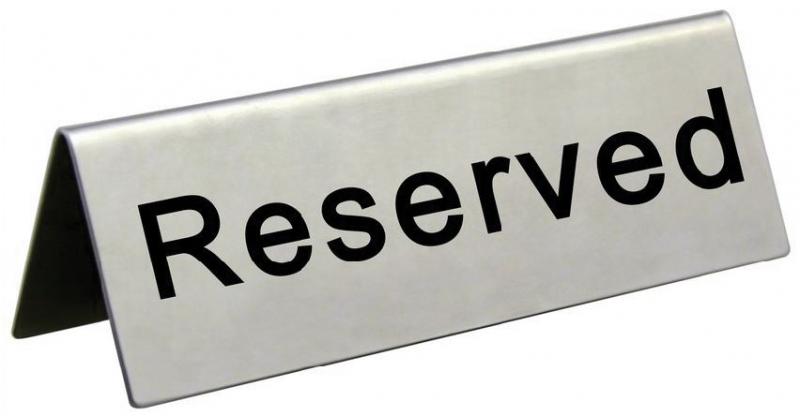 4 3/4″ x 1 3/4 Stainless Steel ‘Reserved’ Sign