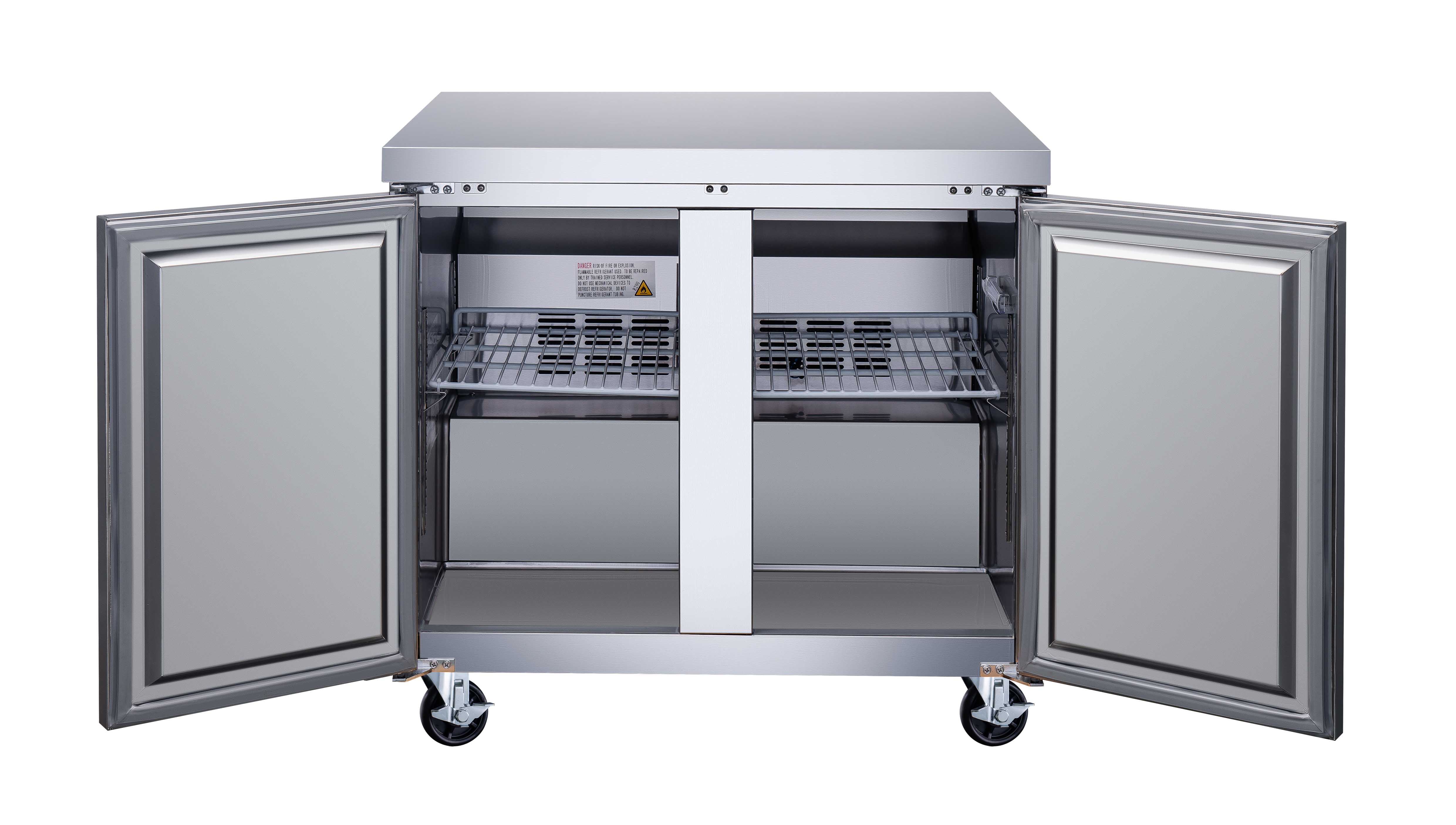 36″ Two (2) Door Undercounter Freezer, 8.7 cu. ft (246 L), Stainless Steel