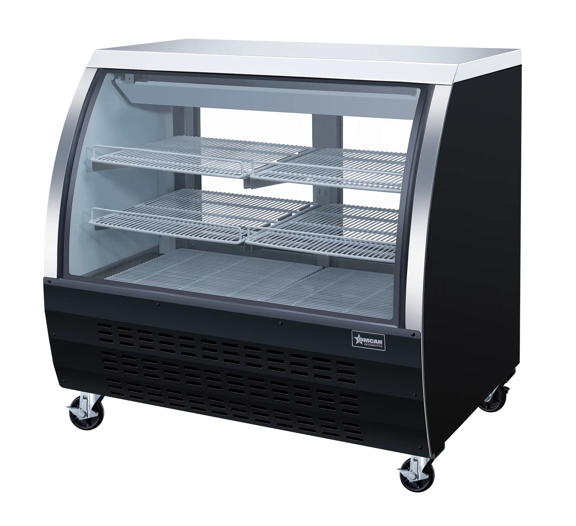 47″ Two (2) Shelf Floor Refrigerated Showcase, 18 cu. ft. (508 L), Black