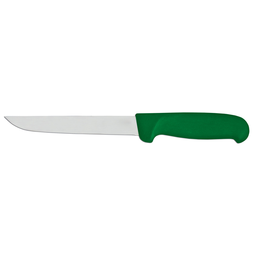 6-inch Straight Blade Boning Knife with Green Super Fiber Handle