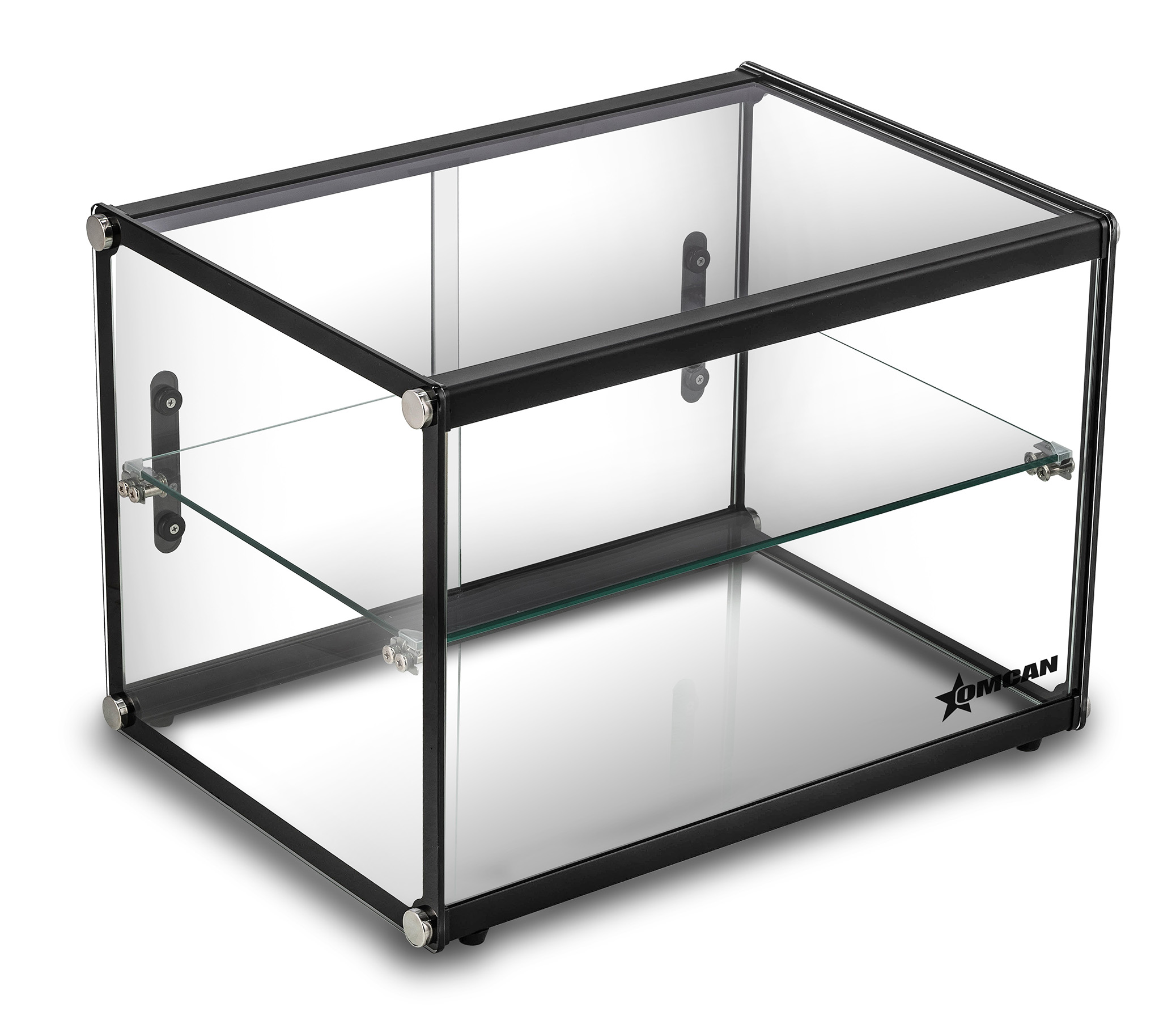 22" Countertop Food Display Case with Square Front Glass, 2 Tiers, and 65 L capacity