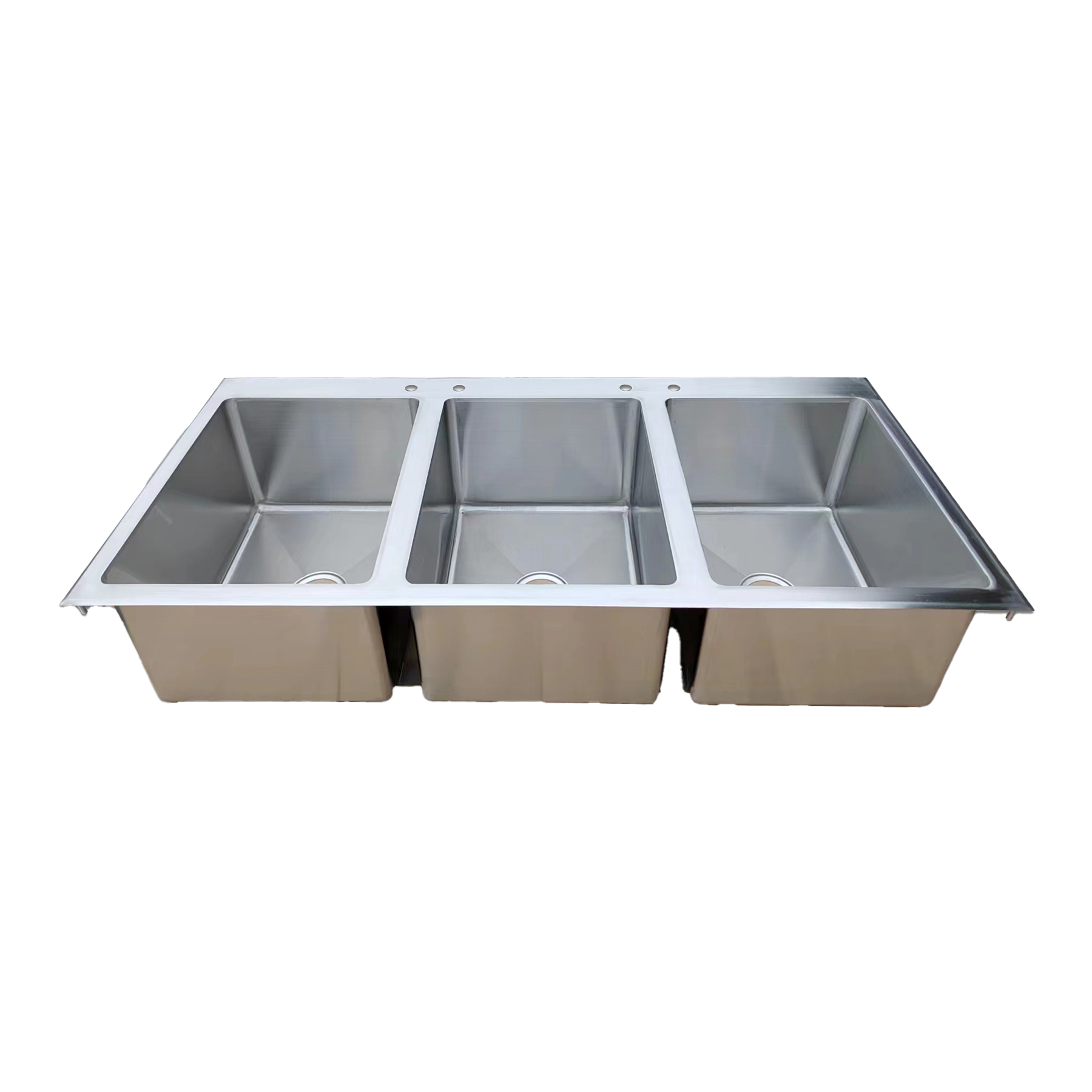16″ x 20″ x 12″ Stainless Steel Triple Drop in Sink with Flat Top