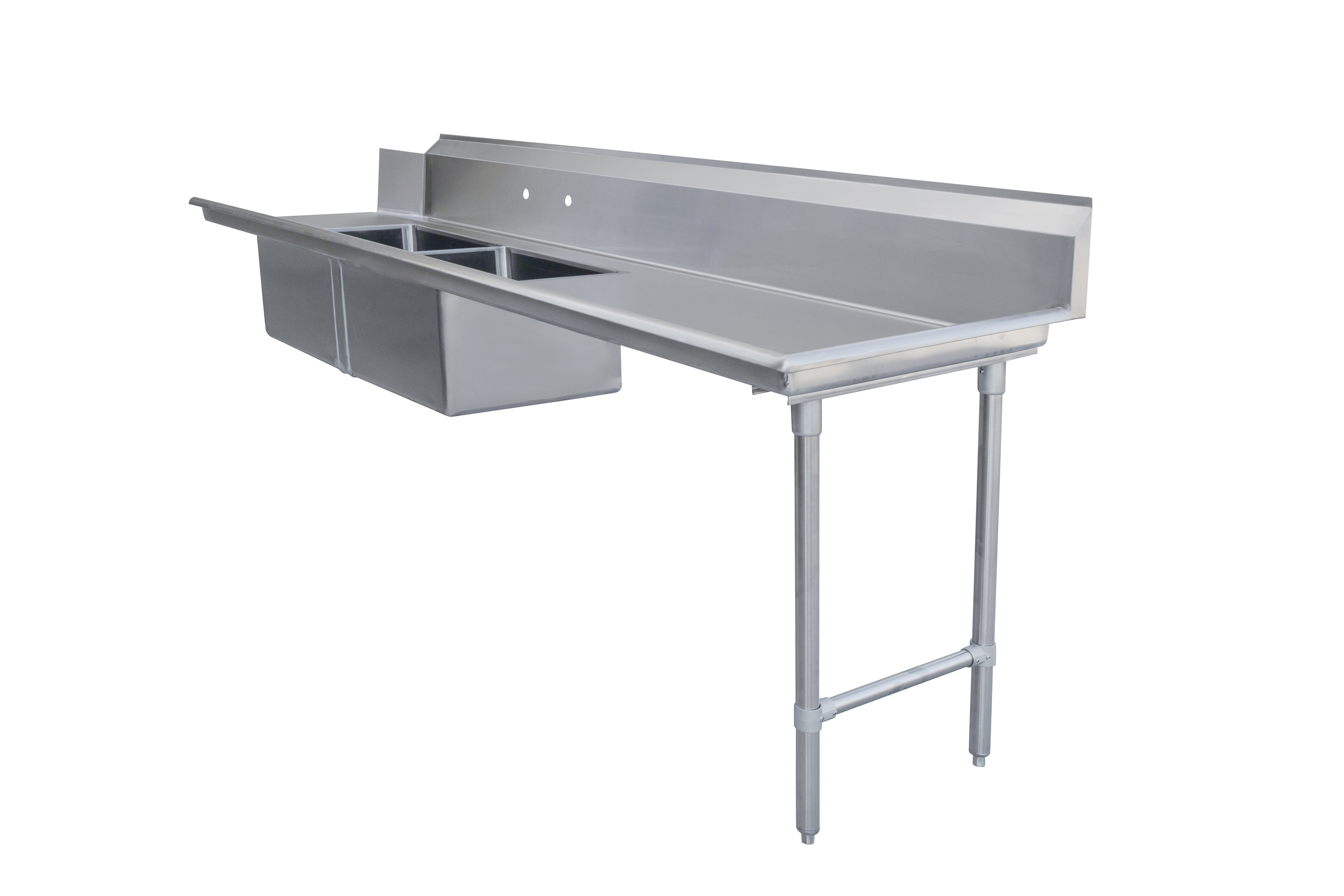 108-inch Right Side Soiled Dish Table with Two Sinks