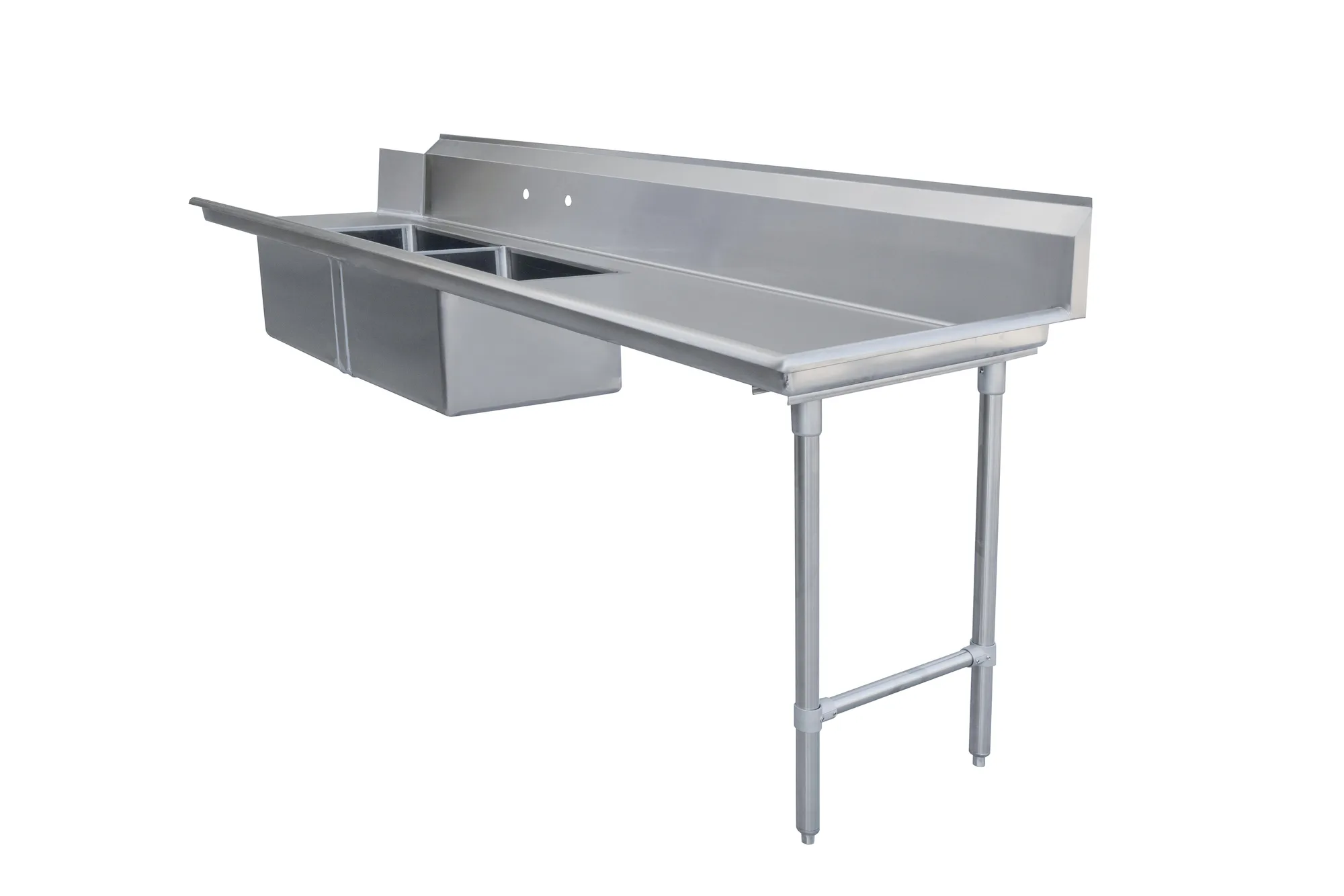 108″ Right Side Soiled Dish Table with Two Sinks